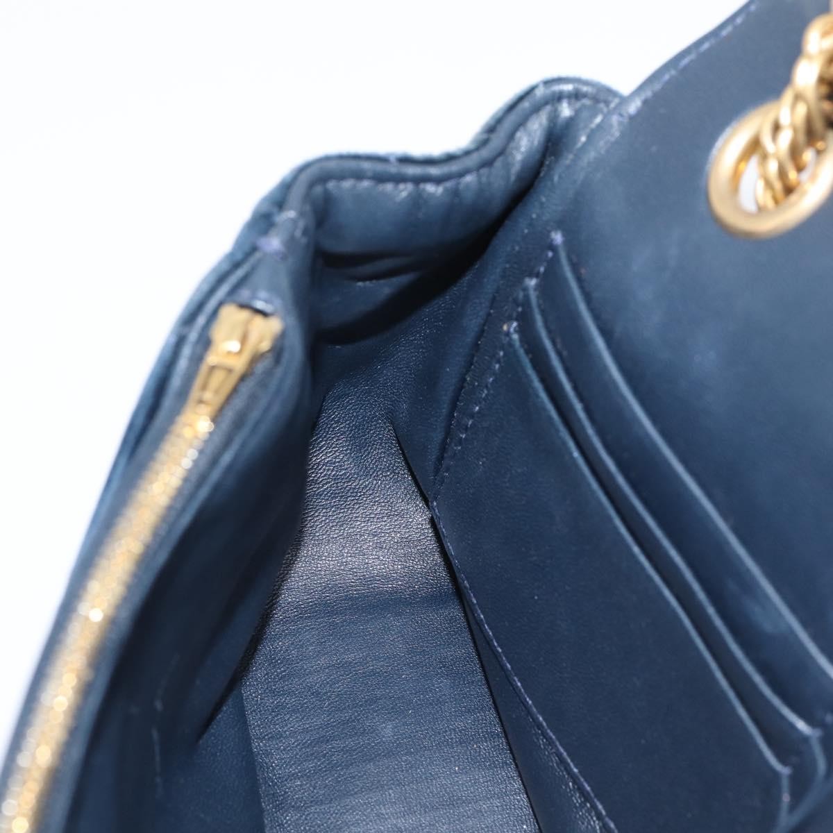 Balenciaga BB Chain Round Quilted Velvet, Navy, Velvet, Shoulder Bag