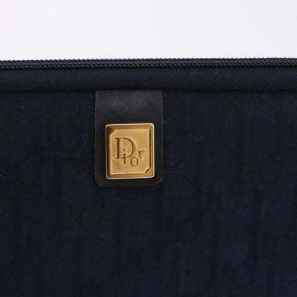 Christian Dior Trotter Clutch Trotter Canvas, Navy, Canvas, Clutch