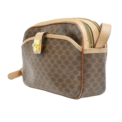 Celine Macadam Leather, Brown, PVC, Shoulder Bag