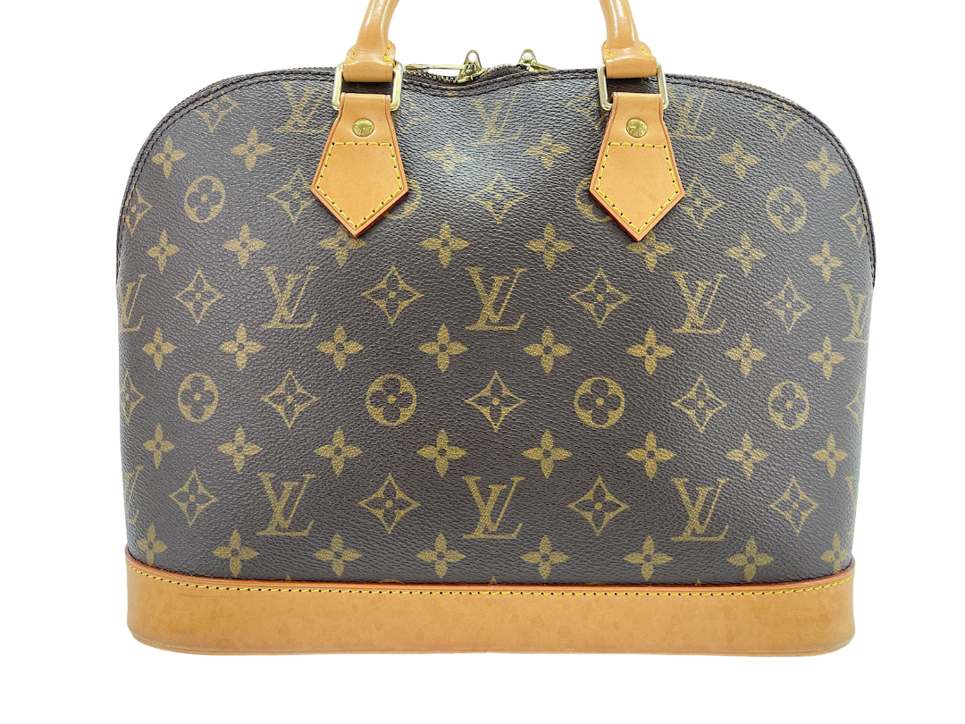 Louis Vuitton Alma Monogram Lace Leather, Brown, Canvas, Handbag
