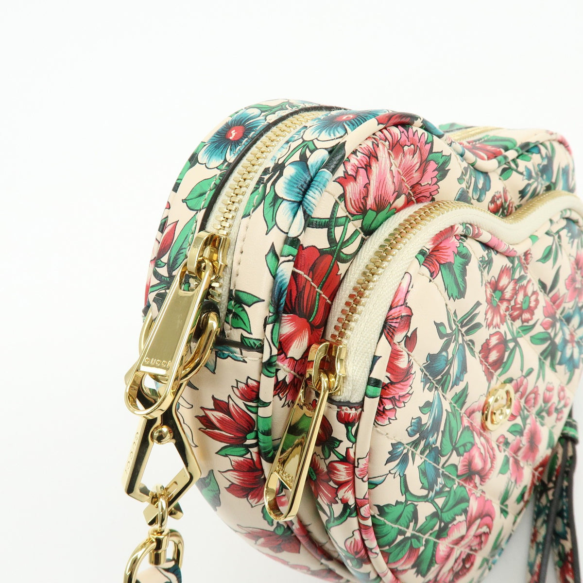 Gucci Interlocking G Heart Diagonal Quilted Leather, Multicolour, Leather, Shoulder Bag