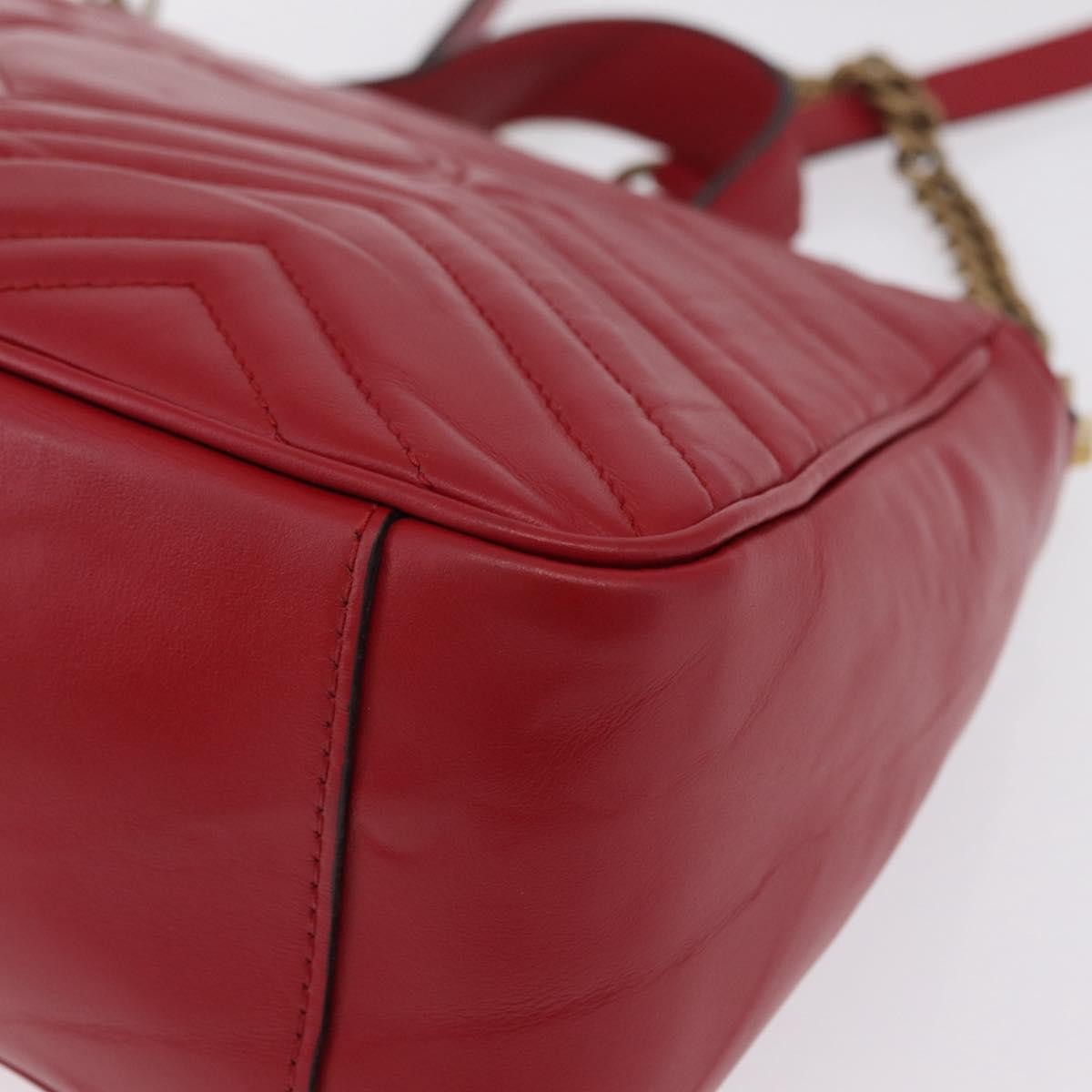 Gucci GG Marmont Top Handle Matelasse Leather, Red, Leather, Handbag