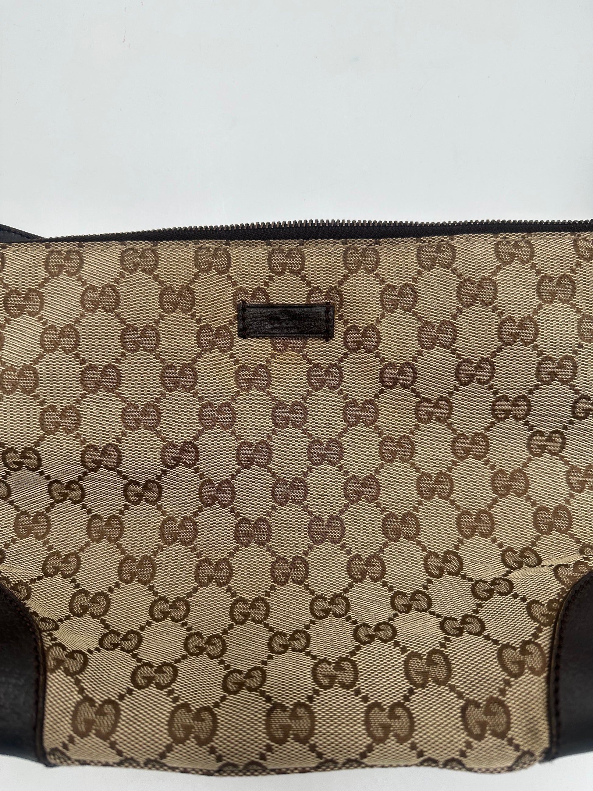 Gucci Front Pocket Messenger Bag GG Canvas, BEIGE, CANVAS, Shoulder bag
