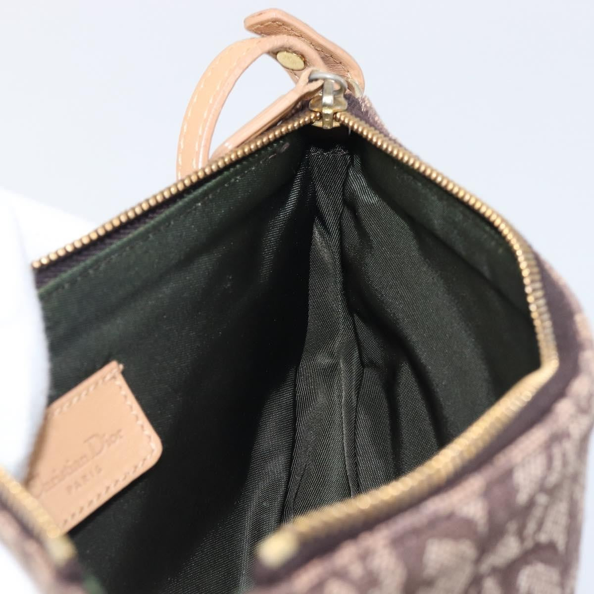 Christian Dior Vintage Saddle Bag Canvas, Brown, Canvas, Clutch