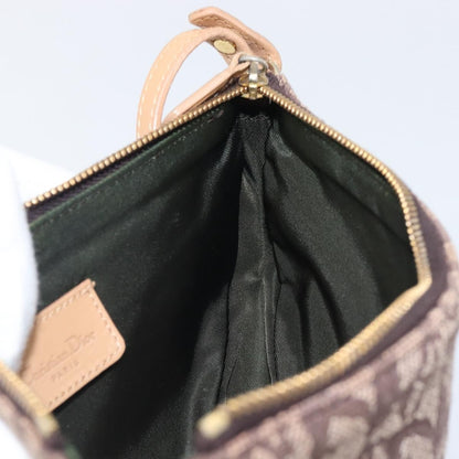 Christian Dior Vintage Saddle Bag Canvas, Brown, Canvas, Clutch