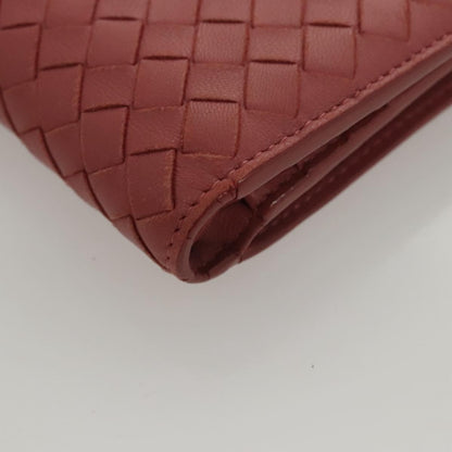 Bottega Veneta Bifold Coin Pocket Card Holder Intrecciato Nappa, Pink, Leather, Wallet