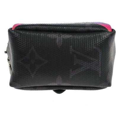 Louis Vuitton Box Pouch Bag Charm and Belt Charm Rainbow Monogram Eclipse Canvas, Black, Leather, Charm