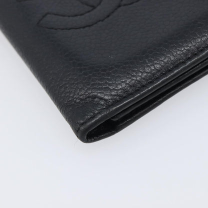 Chanel Timeless Bifold Card Case Caviar, Black, Leather, Card Holder
