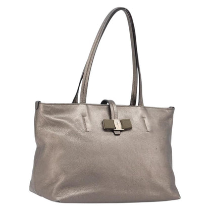 Salvatore Ferragamo Vala tote Leather, Silver, Leather, Tote Bag