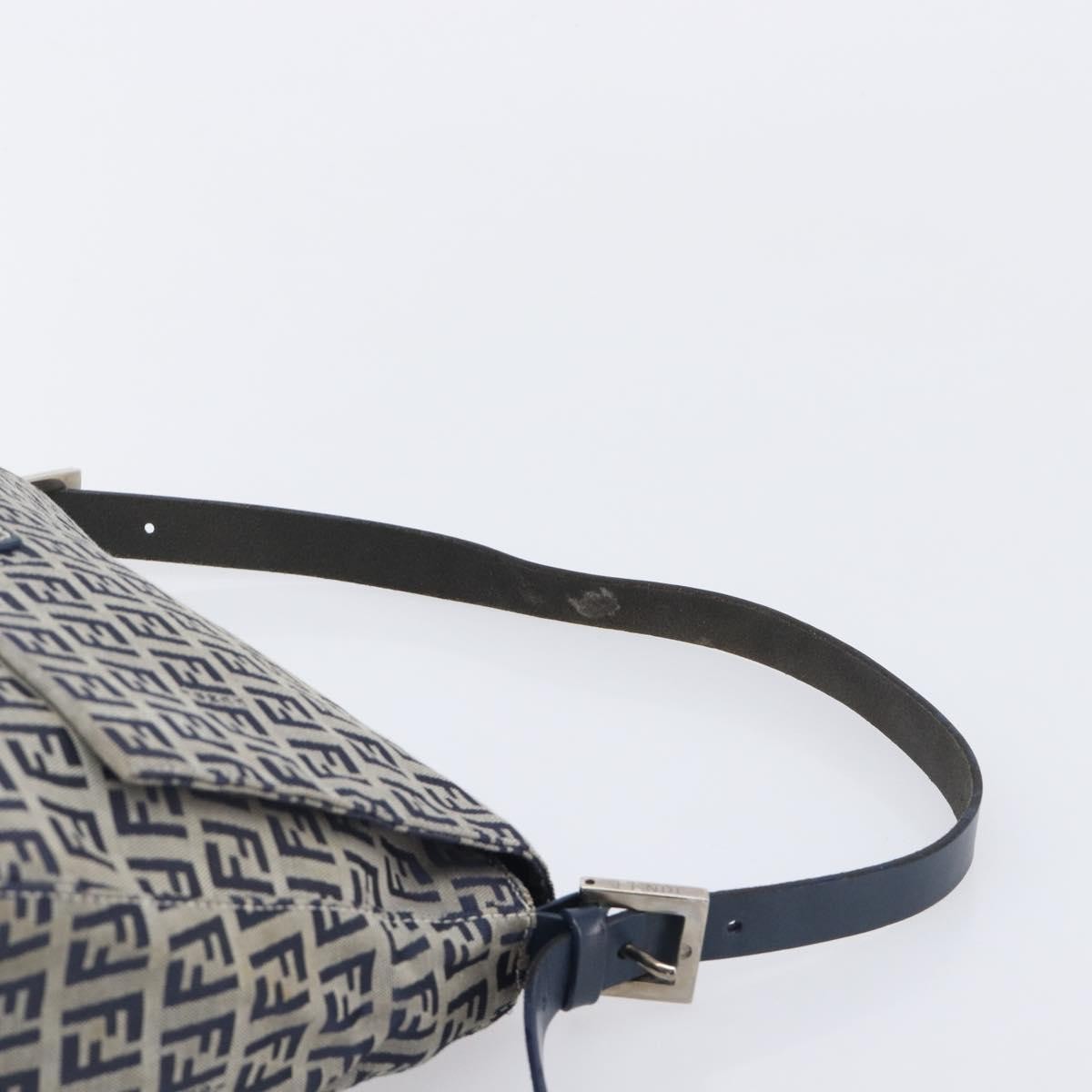 Fendi Zucchino Mamma Baguette Canvas, Navy, Canvas, Shoulder Bag