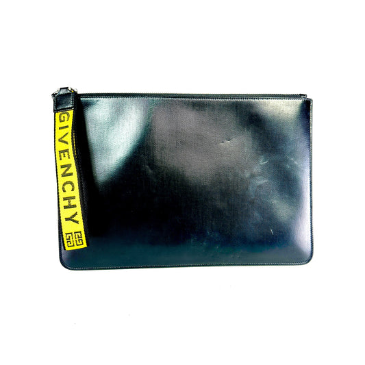 GIVENCHY Ticker Leather Pouch Clutch