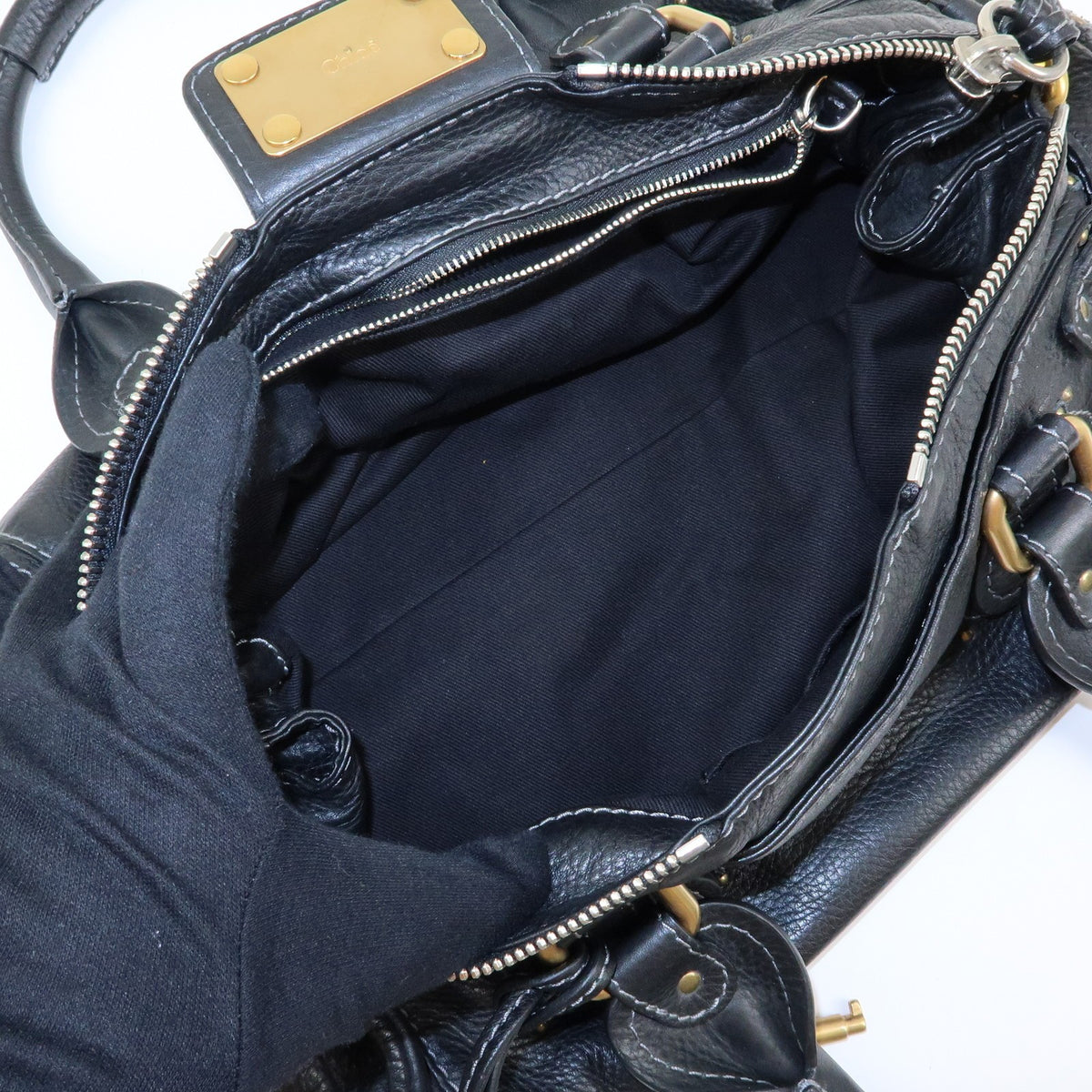 Chloe Paddington Body Leather, Black, Leather, Handbag
