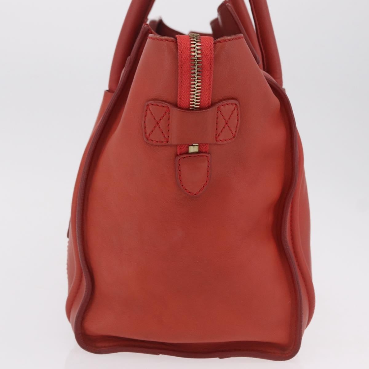 Celine Luggage Suede, Red, Leather, Handbag