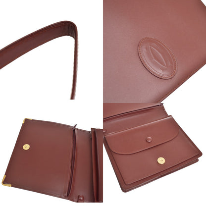 Cartier Must de Cartier Clutch Leather, Burgundy, Leather, Clutch