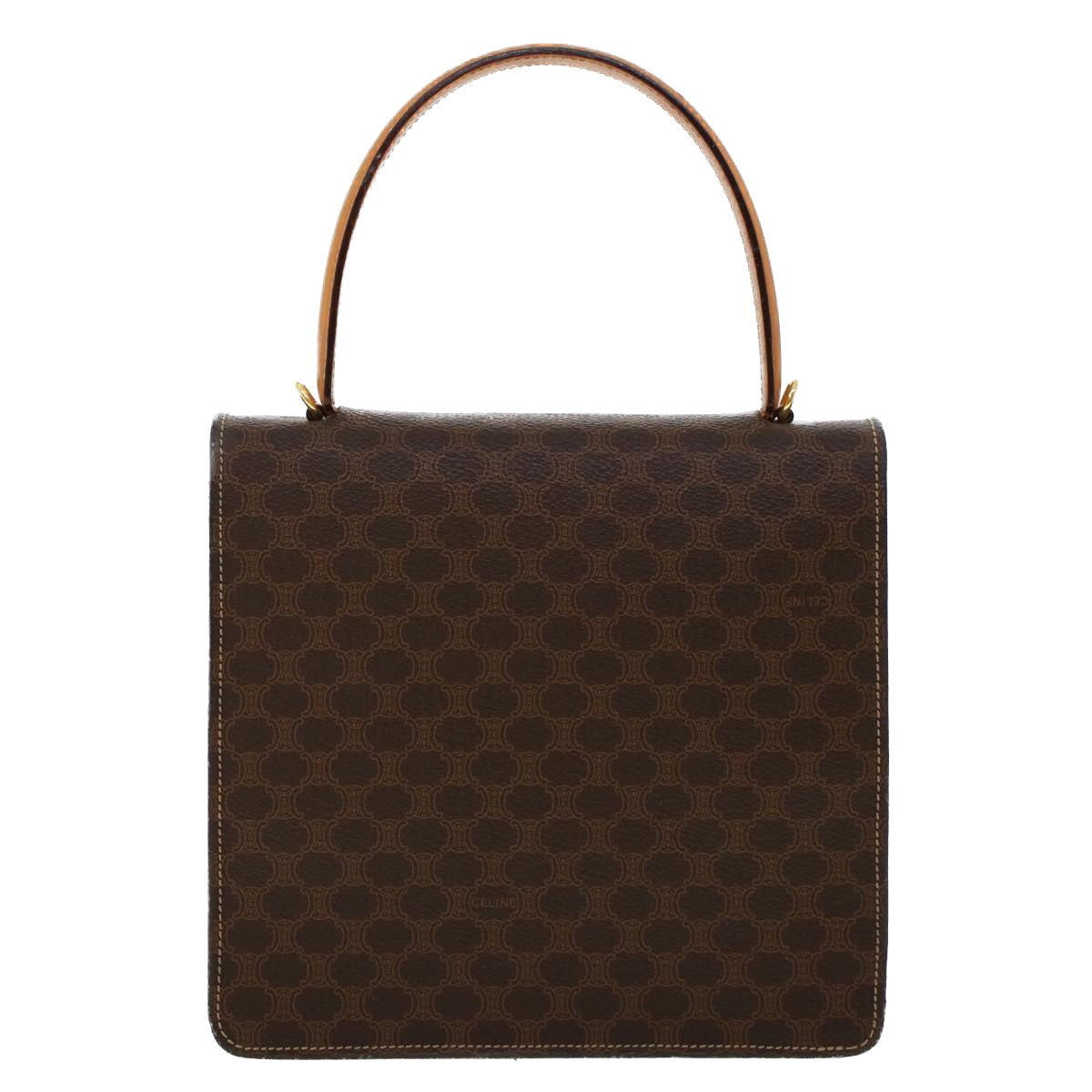 Celine C Macadam Handbag PVC Leather, BROWN, PVC, Handbag