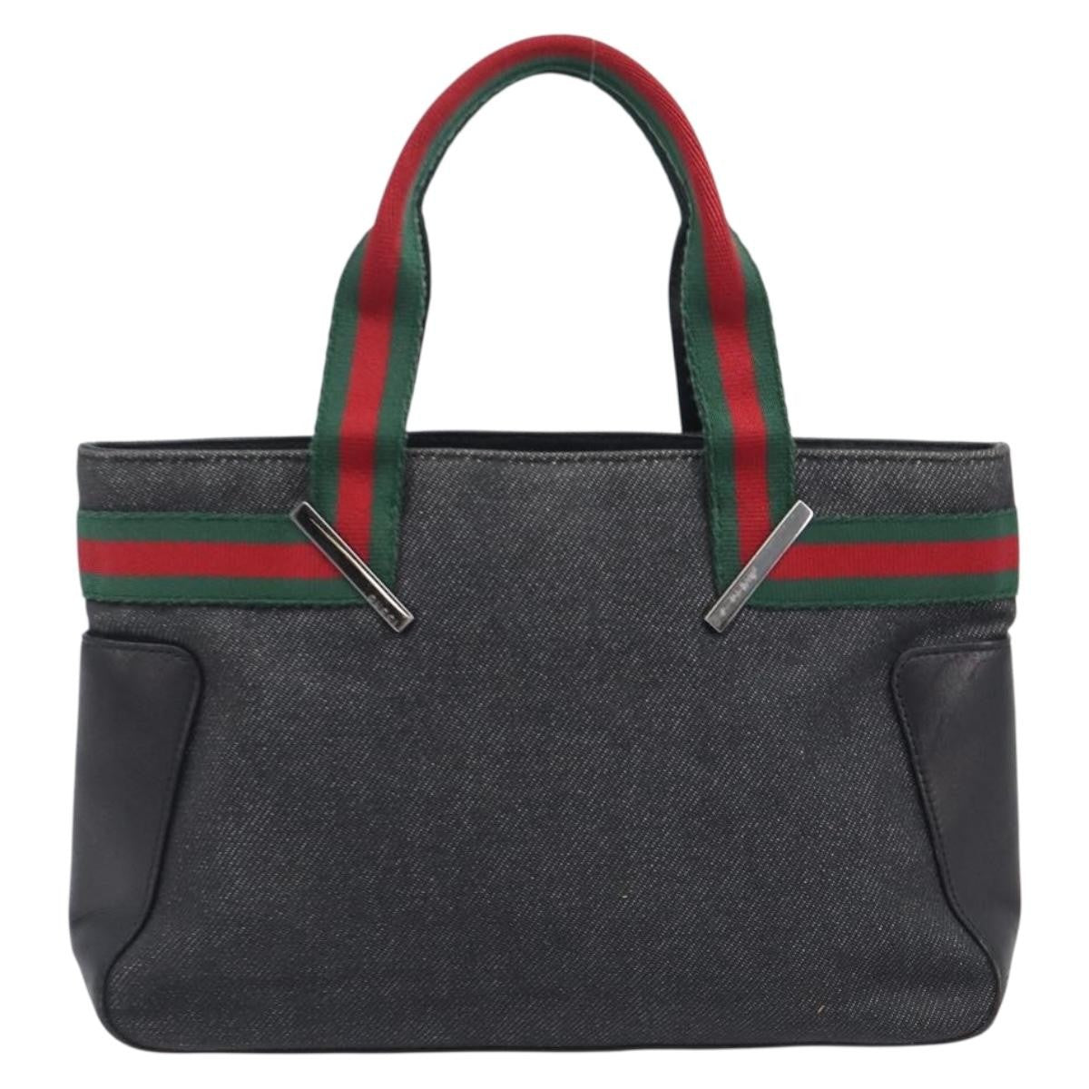 Gucci Sherry Line Tote Canvas, Black, Canvas, Tote Bag