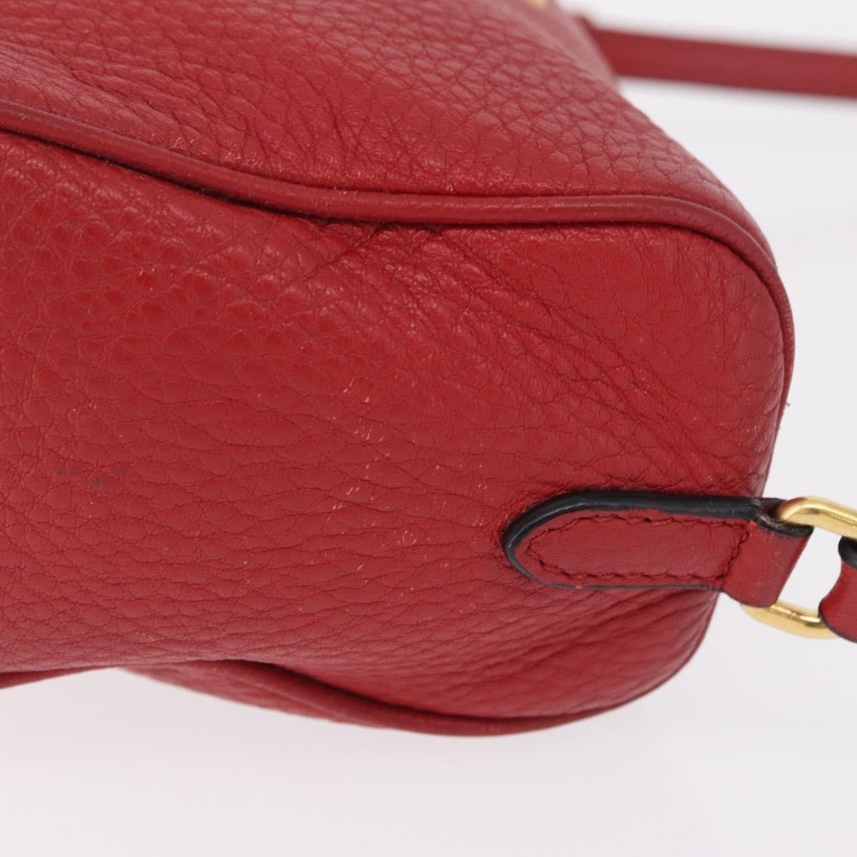 Prada Barrel Vitello Phenix, Red, Leather, Crossbody Bag