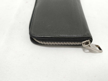 Louis Vuitton Zippy Organizer Taiga Leather, Black, Leather, Wallet