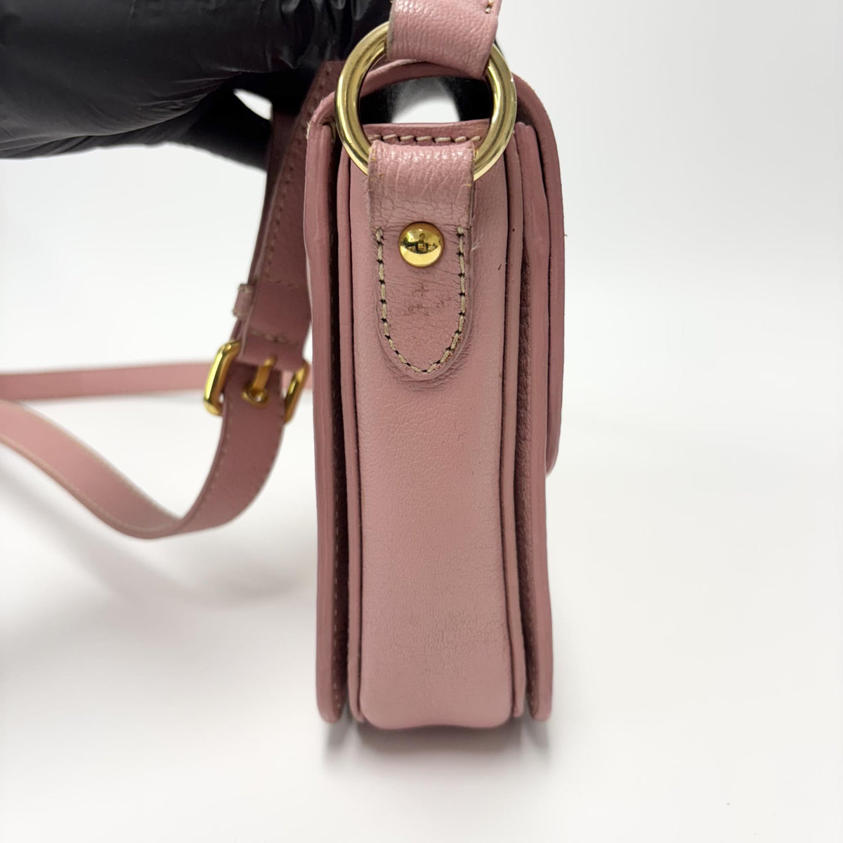 Miu Miu Crossbody Bag Studded Leather, Pink, Leather, Crossbody Bag