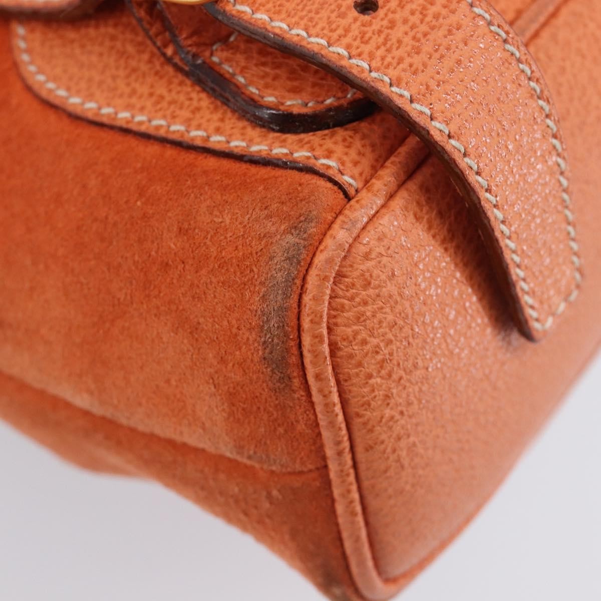 Gucci Vintage Bamboo Suede, Orange, Suede, Backpack