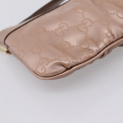 Gucci Heart Wristlet Guccissima Leather, Pink, Leather, Clutch