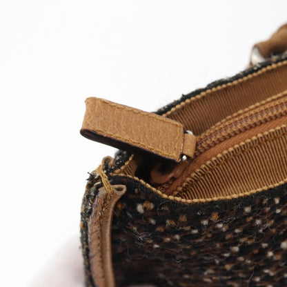 Prada Convertible Open Tweed, Brown, Canvas, Tote Bag