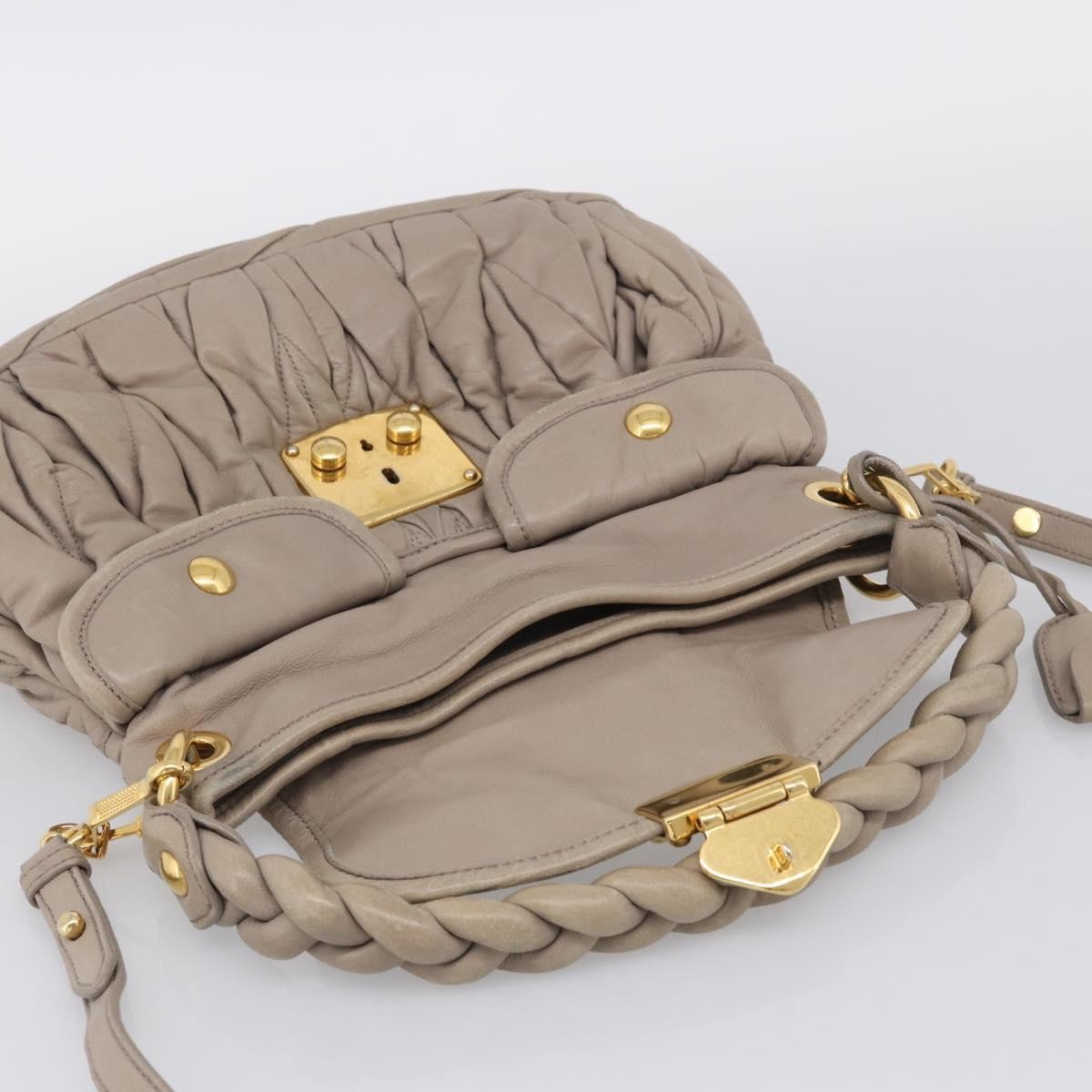 Miu Miu Coffer Hobo Matelasse Leather, Beige, Leather, Handbag