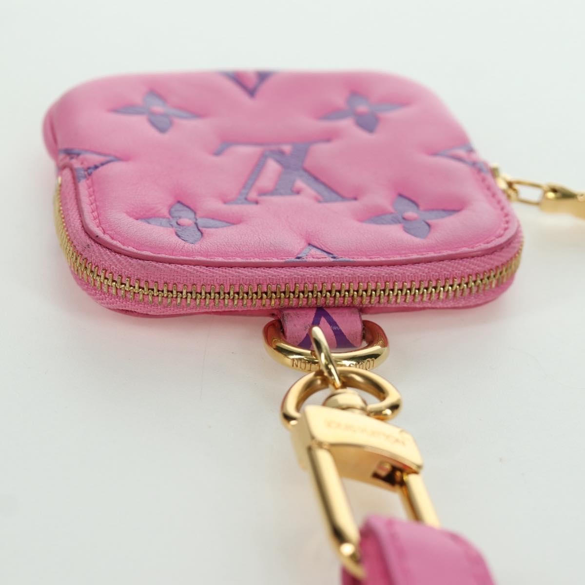 Louis Vuitton Lanyard Multipochette Coin Case Monogram Empreinte, Pink, Canvas, Wallet