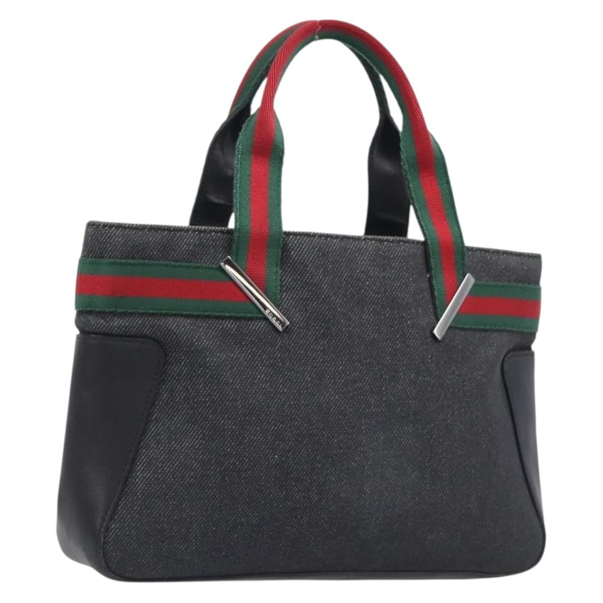 Gucci Sherry Line Tote Canvas, Black, Canvas, Tote Bag