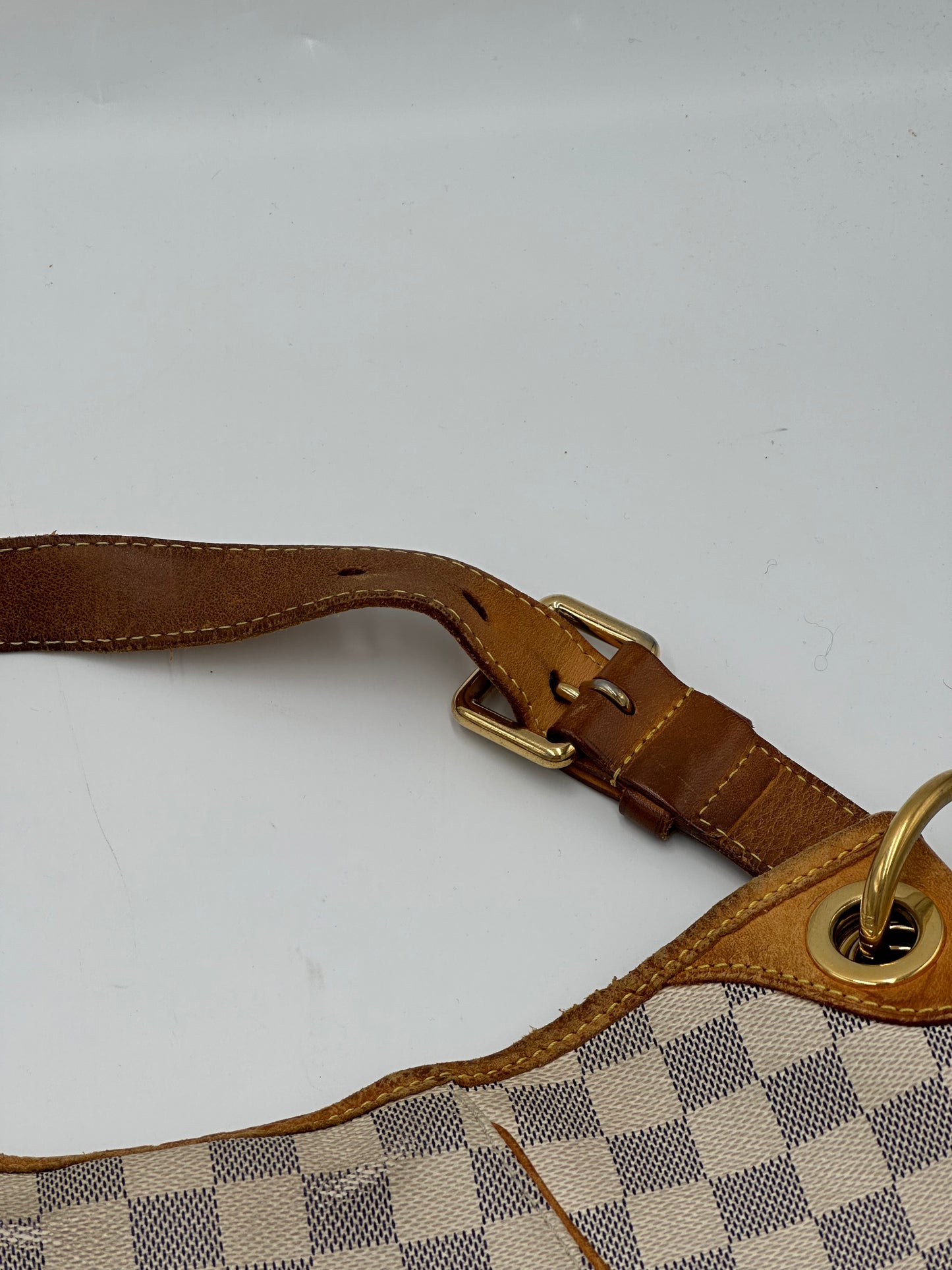 Louis Vuitton Galliera Handbag Damier, BROWN, LEATHER, Shoulder bag