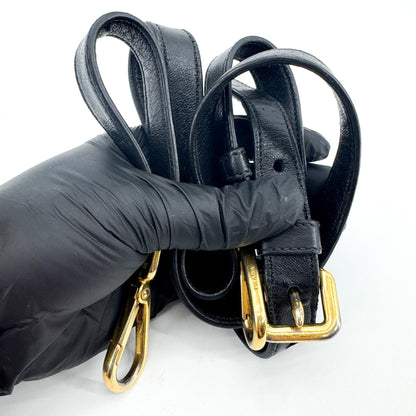 Prada Gaufre Convertible Tessuto, Black, Nylon, Tote Bag
