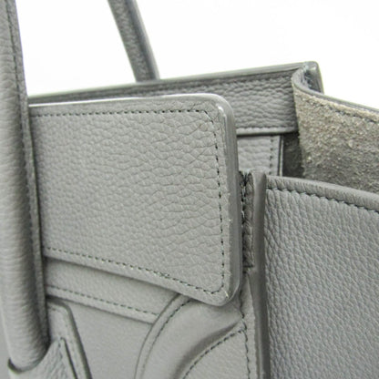 Celine Luggage Smooth Leather, Gray, Leather, Handbag