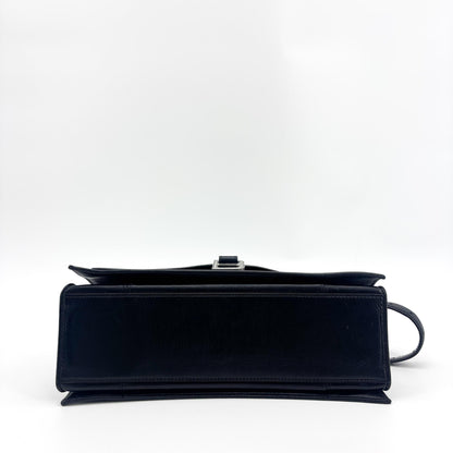 Balenciaga Downtown Soft Hourglass Leather, Black, Leather, Shoulder Bag