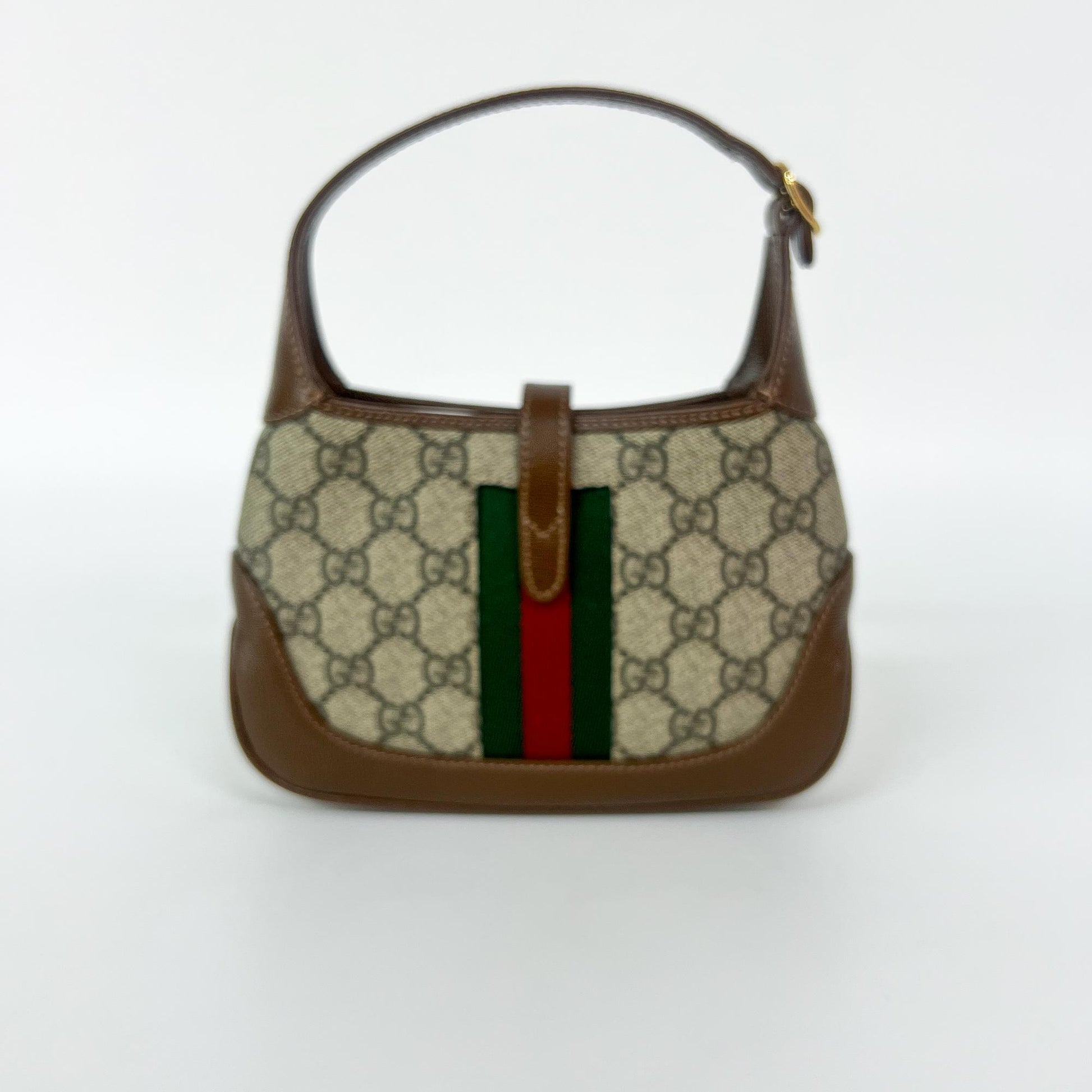 Gucci Jackie Hobo GG Canvas, Brown, Canvas, Shoulder Bag