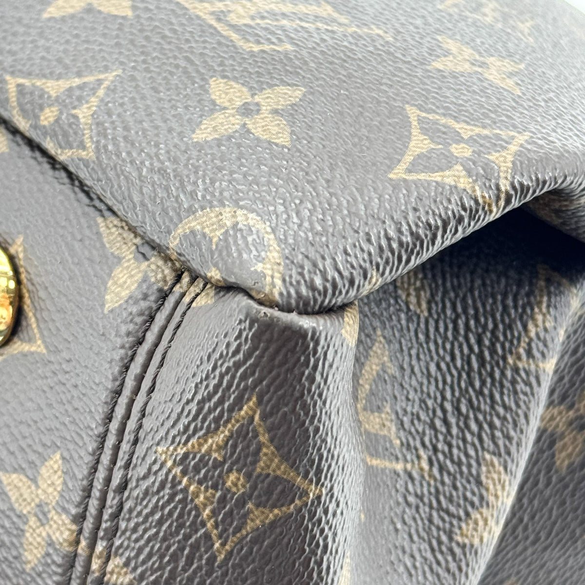 Louis Vuitton Pallas Monogram Canvas with Leather, Brown, Canvas, Tote Bag