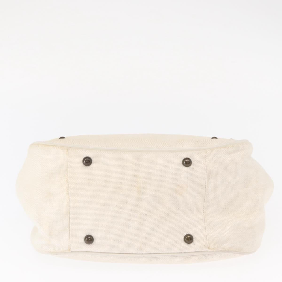 Chloe Vintage Leather, White, Canvas, Handbag