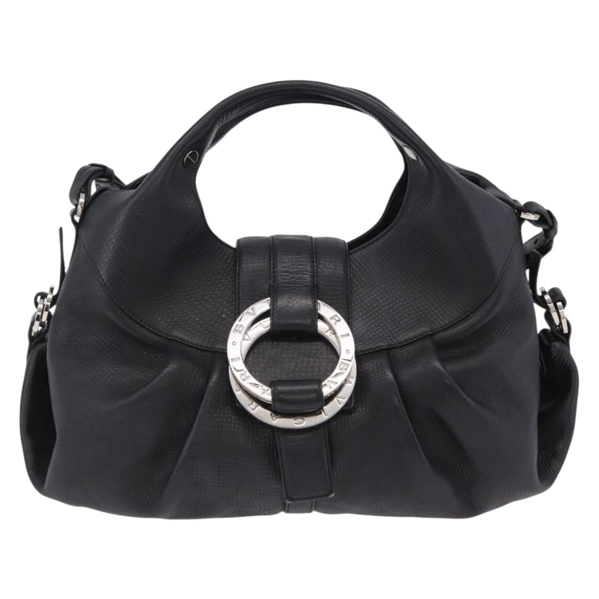 Bvlgari Chandra Hobo Leather, Black, Leather, Shoulder Bag