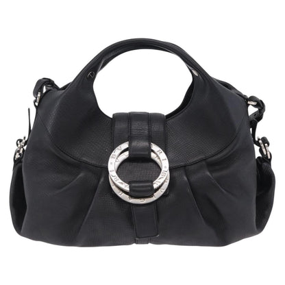 Bvlgari Chandra Hobo Leather, Black, Leather, Shoulder Bag