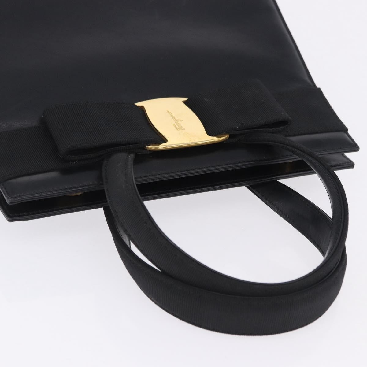 Salvatore Ferragamo Convertible Vara Bow Tote Leather, Black, Leather, Handbag