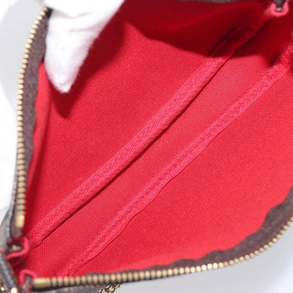 Louis Vuitton Pochette Accessoires Damier Ebene, Brown, Canvas, Clutch