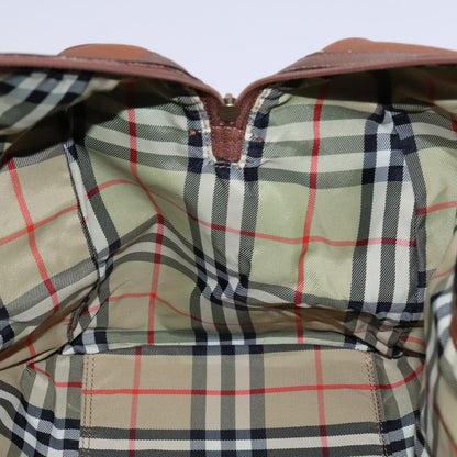 Burberry Nova check boston Canvas, Brown, Leather, Handbag