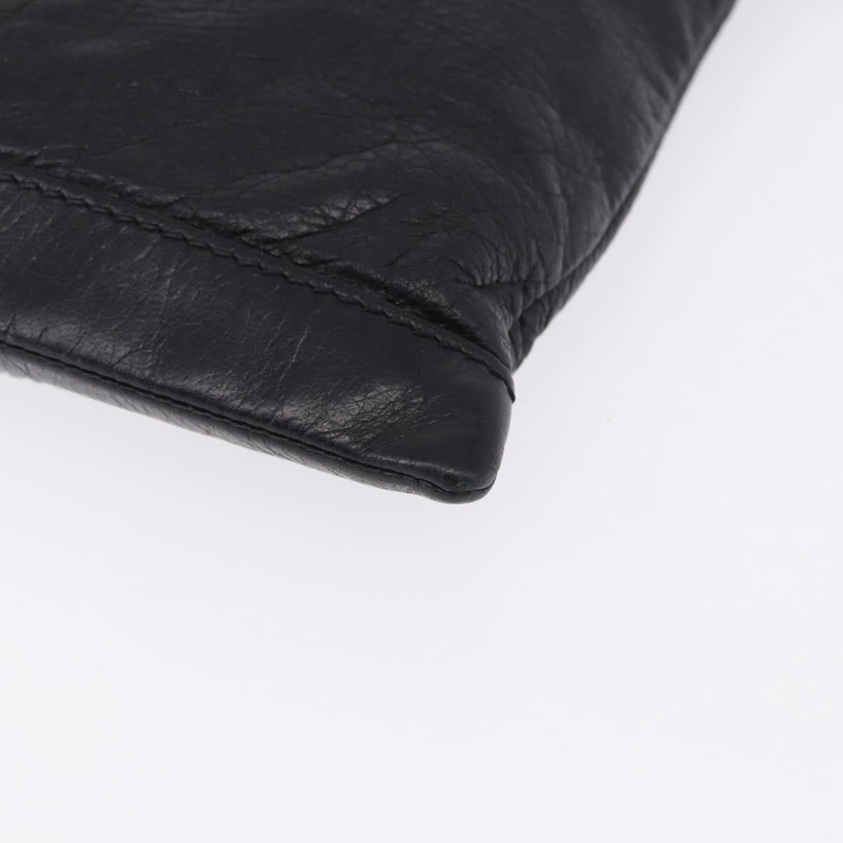Balenciaga Classic City Clip Leather, Black, Leather, Clutch