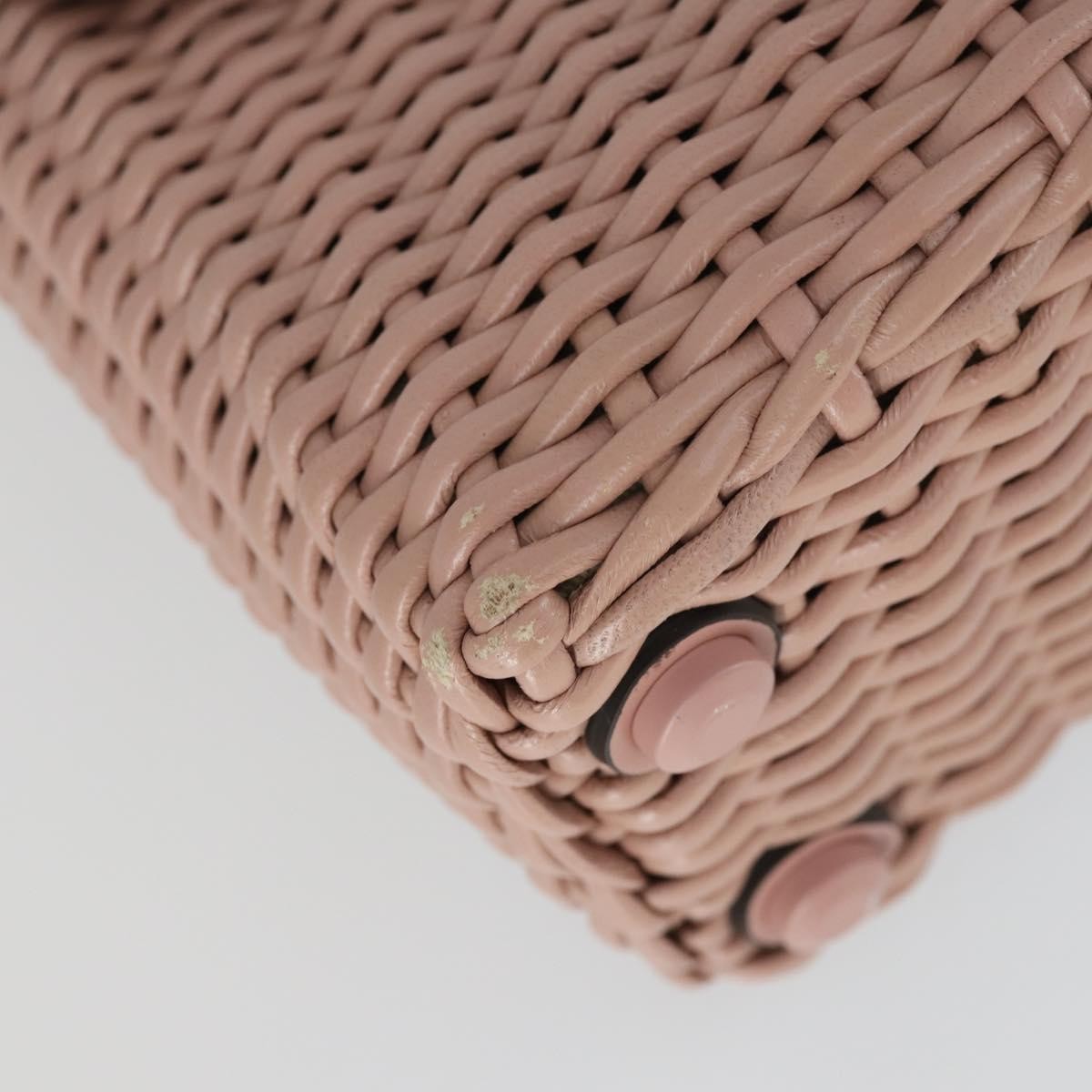 Salvatore Ferragamo Boxyz Top Handle Woven Leather, Pink, Leather, Handbag