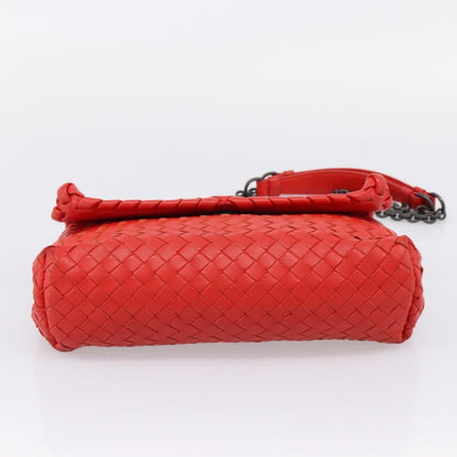 Bottega Veneta Olimpia Intrecciato Nappa, Red, Leather, Shoulder Bag