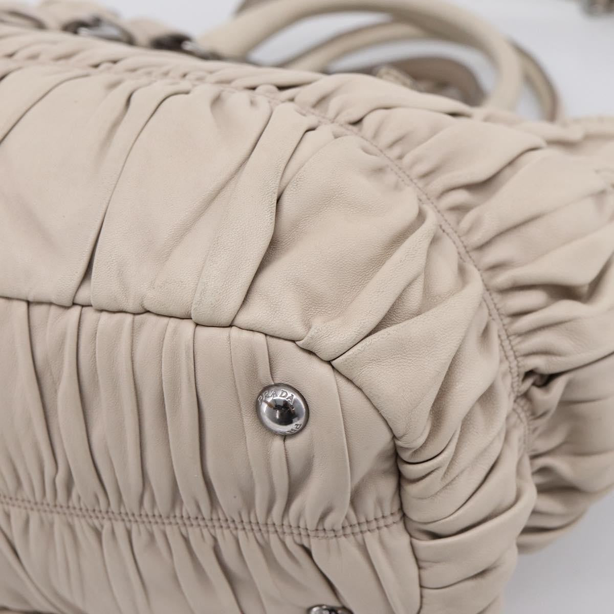 Prada Gaufre Convertible Nappa Leather, Beige, Leather, Tote Bag