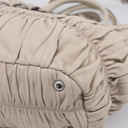 Prada Gaufre Convertible Nappa Leather, Beige, Leather, Tote Bag