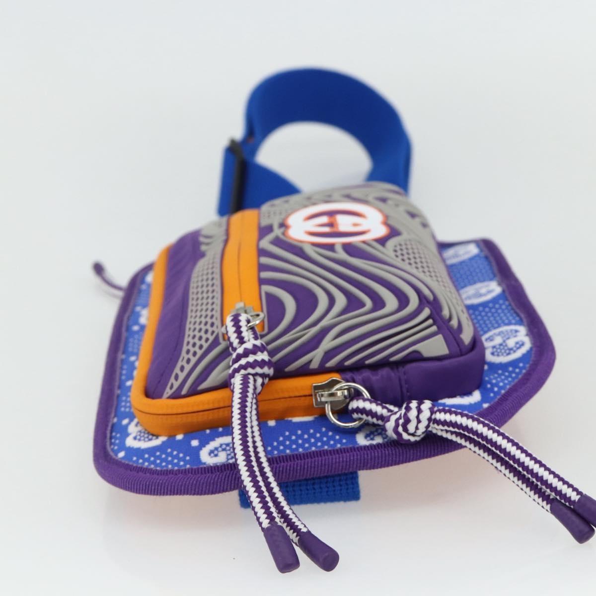 Gucci Panelled Front Pocket Belt GG Jacquard Nylon and Rubber, Purple, Nylon, Handbag