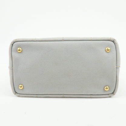 Prada Canapa Convertible Canvas, Gray, Canvas, Tote Bag