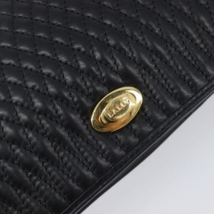 Bally Vintage Chain Quilted Leather, Black, Leather, Shoulder Bag