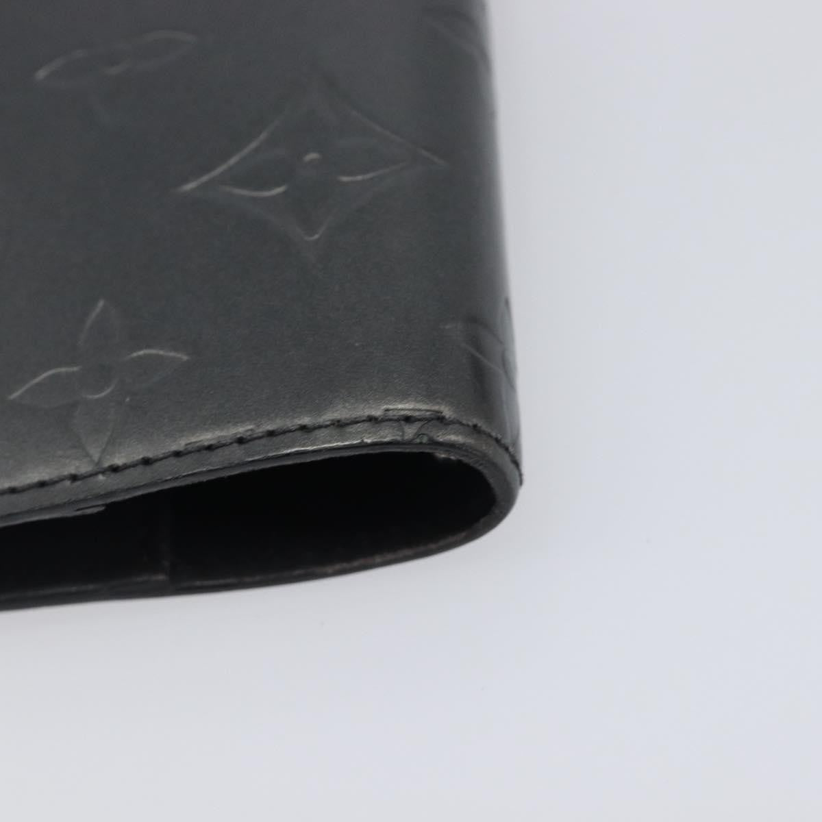Louis Vuitton Agenda Cover Patent Leather, Black, Canvas, Wallet